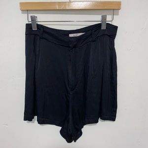 Black Silk Highwaisted Shorts
